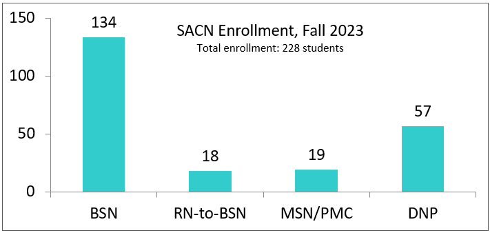 Saint Anthony College of Nursing Program Enrollment Graph