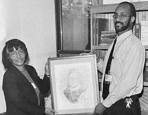 Dean Dr. Lois Hamilton and artist Duane Fisher